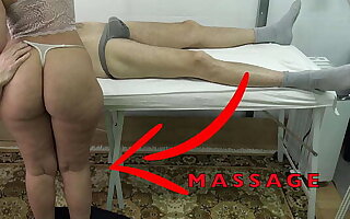Maid Masseuse encircling Fat Butt let me Lift her Dress & Fingered her Pussy While she Massaged my Dick !